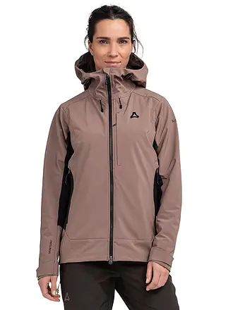 SCHÖFFEL | Giacca softshell da turismo da donna Milagle con cappuccio | hellbraun